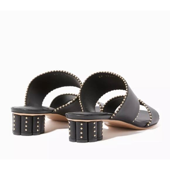 Salvatore Ferragamo Black Belluno Studs Slide Two-Strap Mule - Picture 8 of 14